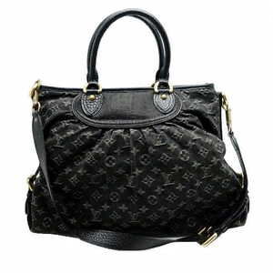 Louis Vuitton Black Denim Bag cabby Neo Monogram Tote
